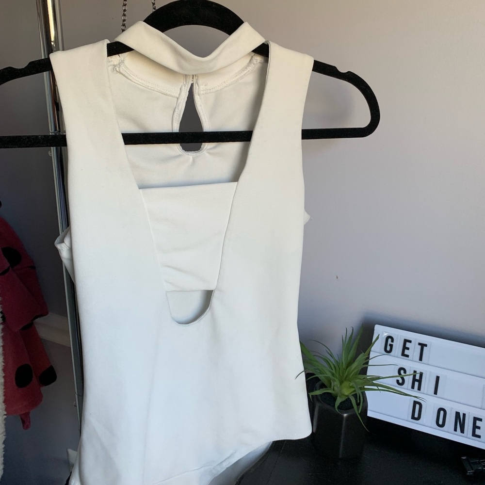 White Boohoo Bodysuit